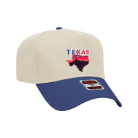 State Of Texas Map With State Flag Adjustable Baseball Cap | Artistshot