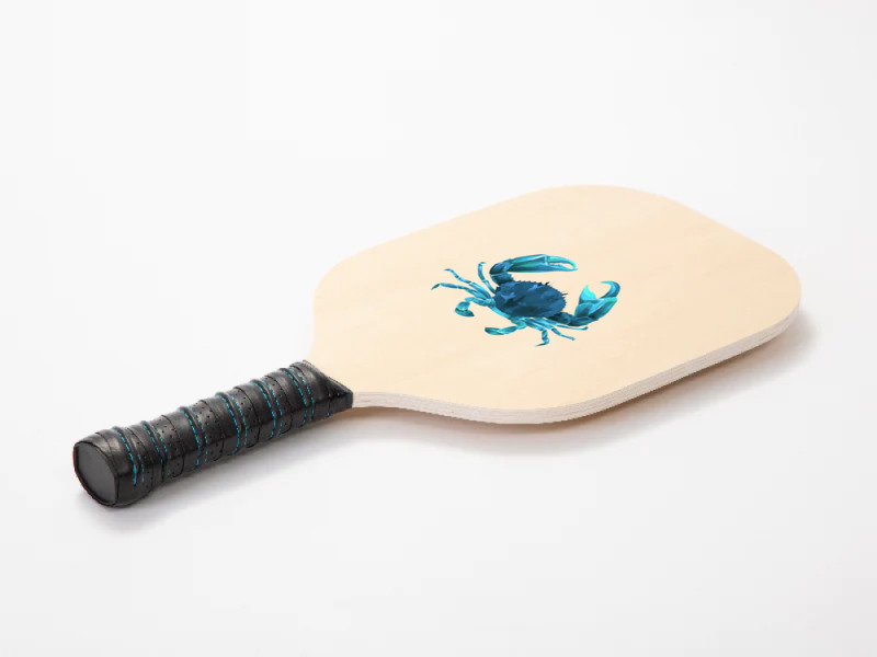 Aqua Colored Crab Pickleball Paddle | Artistshot