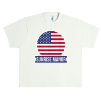 Sunrise Manor   Usa   American Place Name Us Flag Design T Shirt Urban Heavy T-shirt | Artistshot