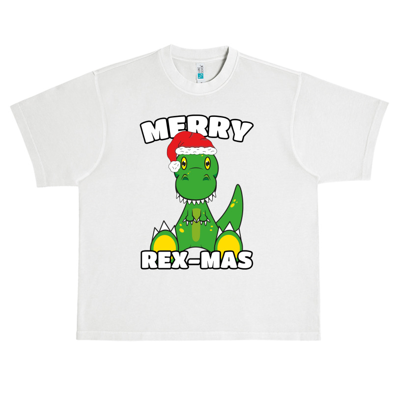 Merry Rex Mas Christmas T Rex Cartoon Sweatshirt Urban Heavy T-shirt | Artistshot