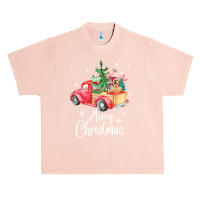 Christmas Tree Xmas Golden Retriever Dog Riding Red Truck Pullover Hoo Urban Heavy T-shirt | Artistshot