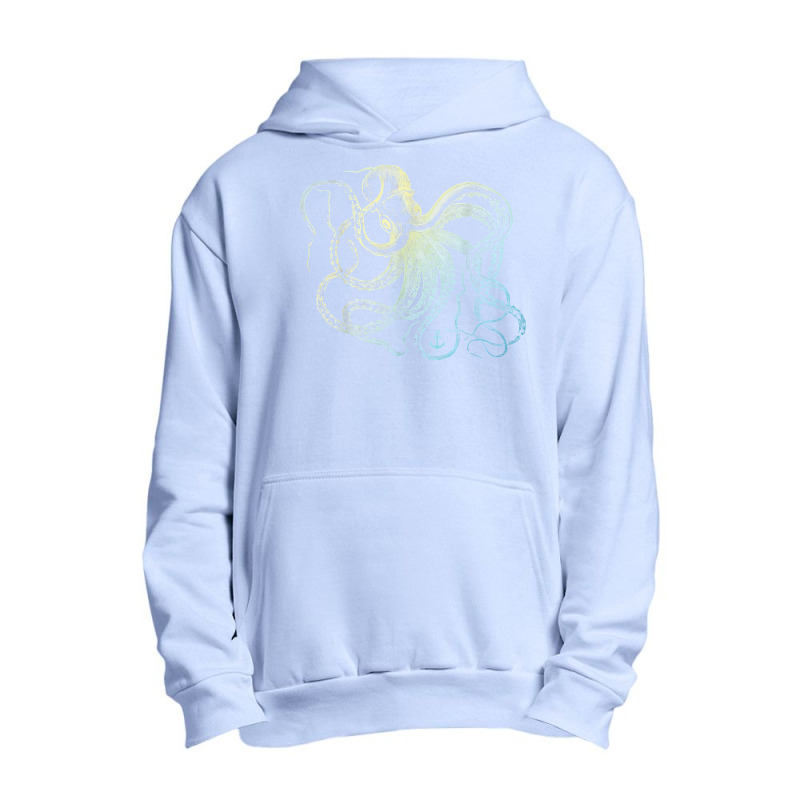 Octopus Cool Vintage Marine Biologist Ocean Sea Life 3 Urban Pullover Hoodie | Artistshot