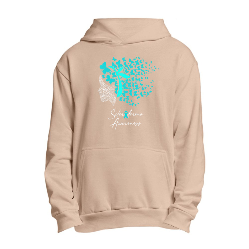 Scleroderma Awareness Teal Butterflies Urban Pullover Hoodie | Artistshot