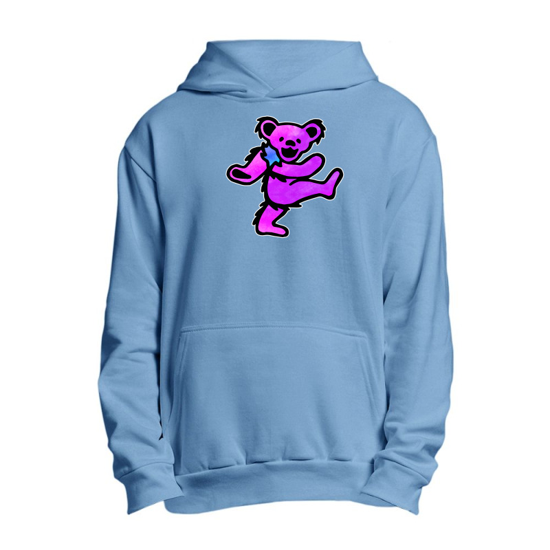 Pink Grateful Dancing Hippie Classic Rock Dead Bear Urban Pullover Hoodie | Artistshot