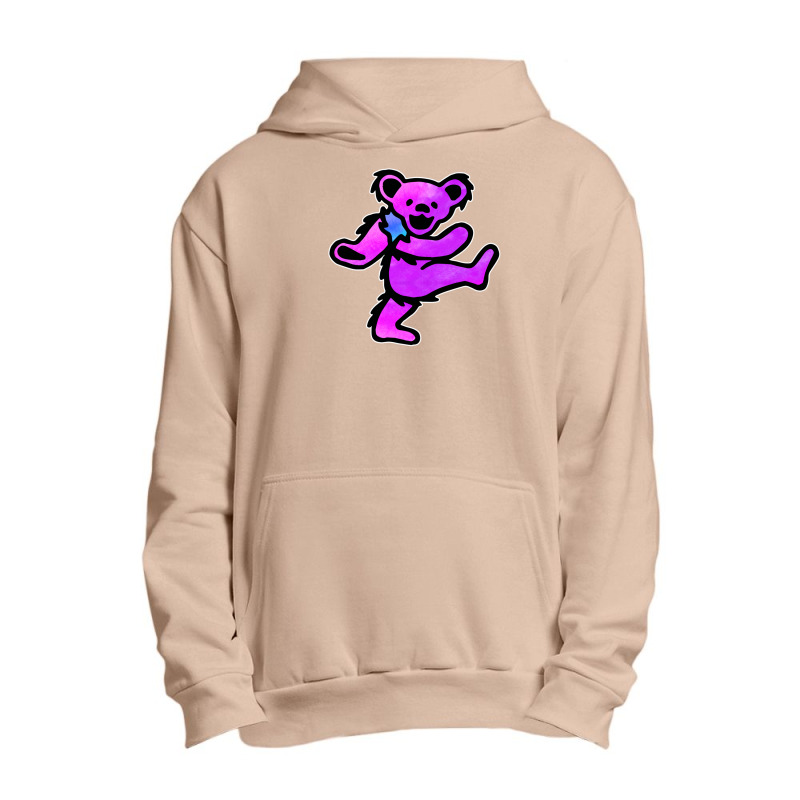 Pink Grateful Dancing Hippie Classic Rock Dead Bear Urban Pullover Hoodie | Artistshot