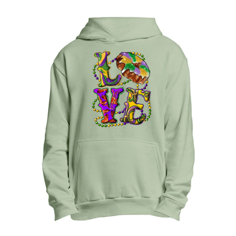 Mardi Gras Love With King Cake Urban Pullover Hoodie | Artistshot