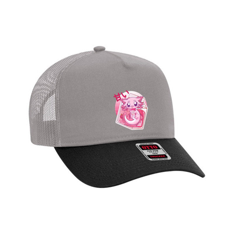 Axolotl Pastel Goth Strawberry Milk Shake Anime Japanese Premium T Shi Mesh Back Trucker Hat by RoyalStore | Artistshot