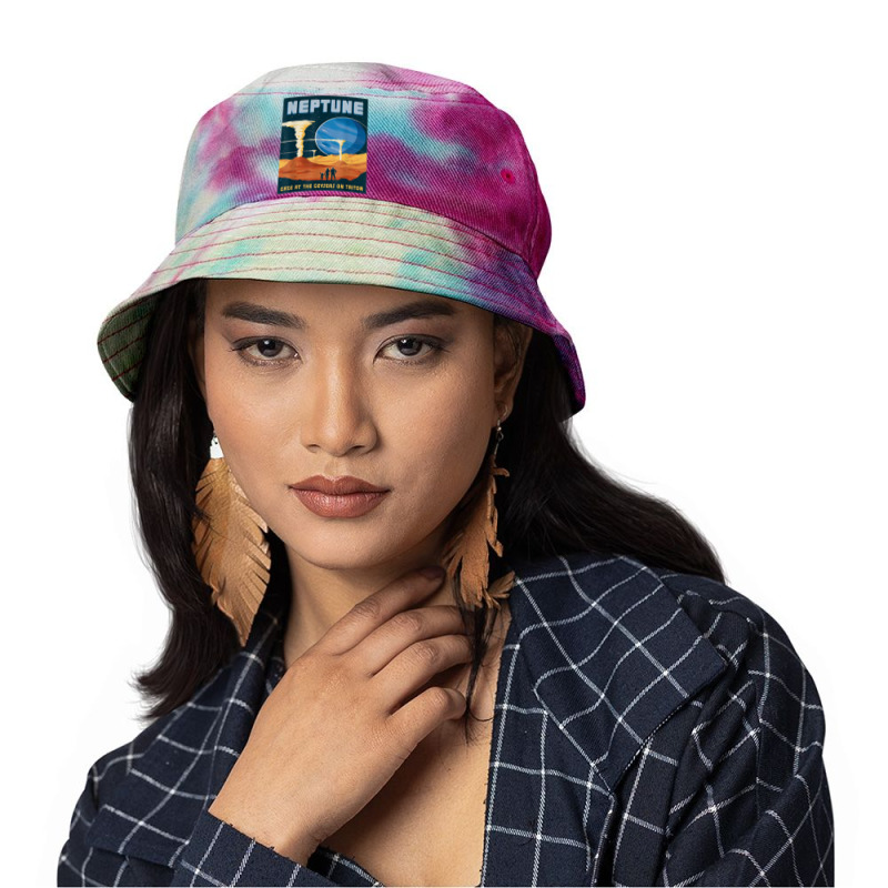 Retro Neptune Gaze At The Geysers On Triton Space Tourism T Shirt Tie Dyed Bucket Hat by puawhla | Artistshot