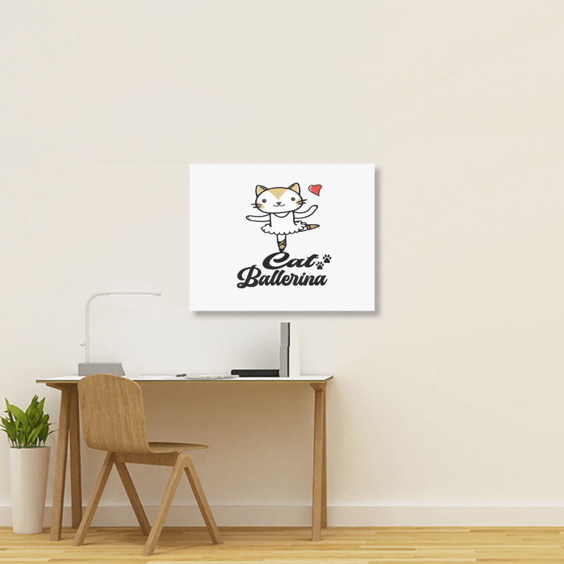 Ballerina Cat Landscape Canvas Print | Artistshot