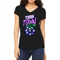 Saskatoon Purple Sour Bunch - Toon Town Yxe Women's V-neck T-shirt | Artistshot