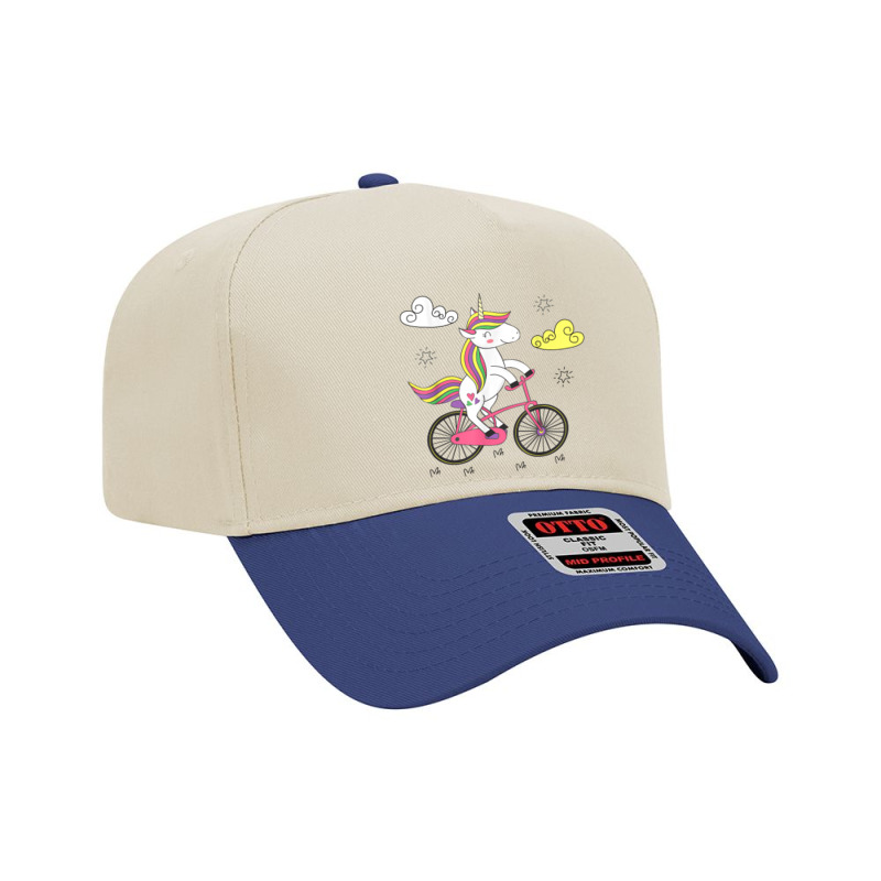 Funny Unicorn On Bike Work Out Biker Adjustable Baseball Cap by Posh | Artistshot