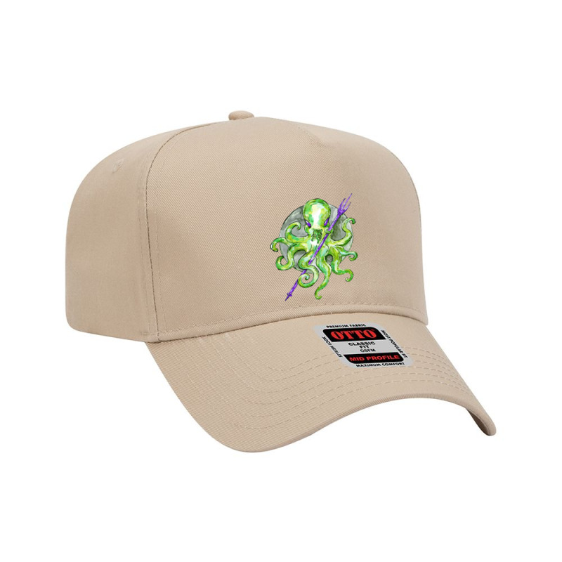 Green Octopus With Purple Trident, Green Octopus With Purple Trident V Adjustable Baseball Cap | Artistshot