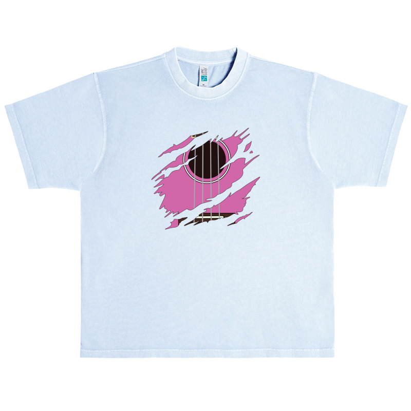 Ripped Ukulele Pink Color Urban Heavy T-shirt | Artistshot