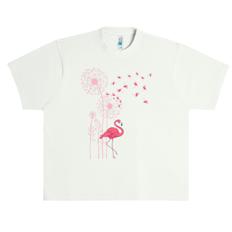 Flower Dandelion Exotic Animal Tropical Bird Pink Flamingo Urban Heavy T-shirt by cm-arts | Artistshot