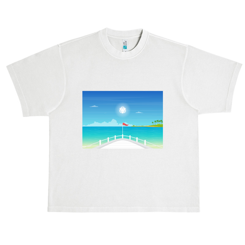 Yacht Cruise Summer Vacation Polyhedral Dice Sun Rpg Landscape Urban Heavy T-shirt by Kosdapen517 | Artistshot