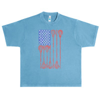 Lacrosse Stick Lax American Flag Urban Heavy T-shirt | Artistshot