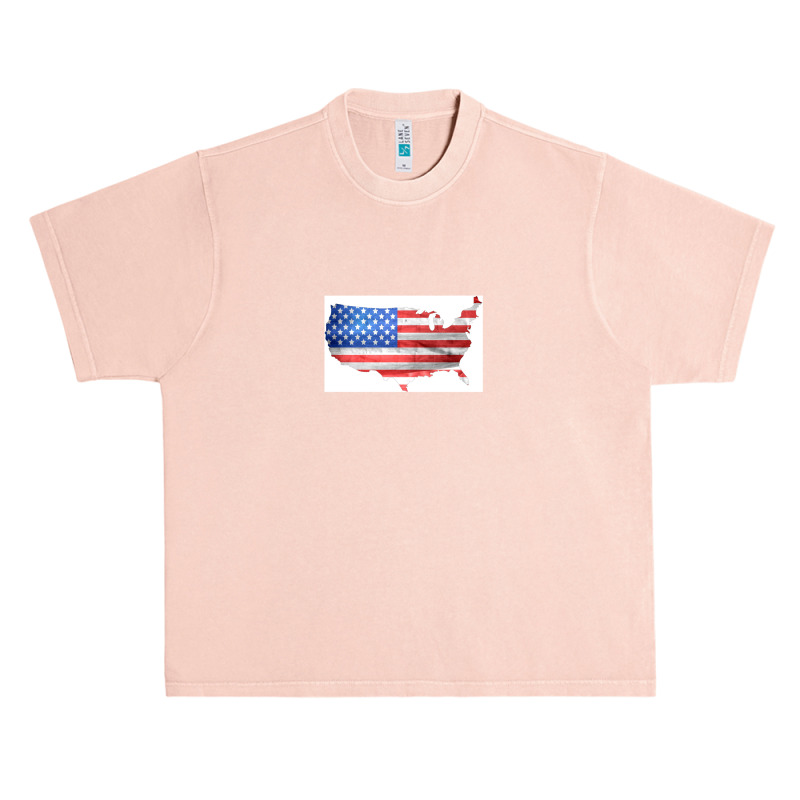 American Flag & Map Urban Heavy T-shirt | Artistshot