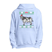 Cow Santa Claus & Lights Funny Dairy Farmer Ugly Christmas Sweatshirt Urban Pullover Hoodie | Artistshot