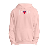 Uk Heartbeat United Kingdom British Great Britain Flag T Shirt Urban Pullover Hoodie | Artistshot