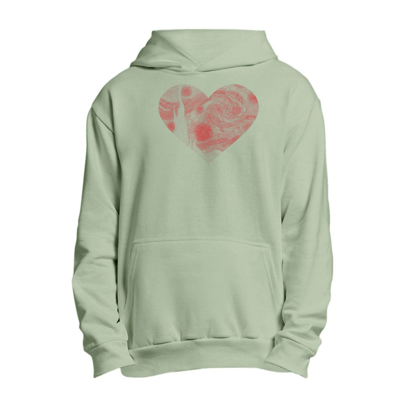 Starry Night Heart By Vincent Van Gogh Famous Painting Urban Pullover Hoodie | Artistshot