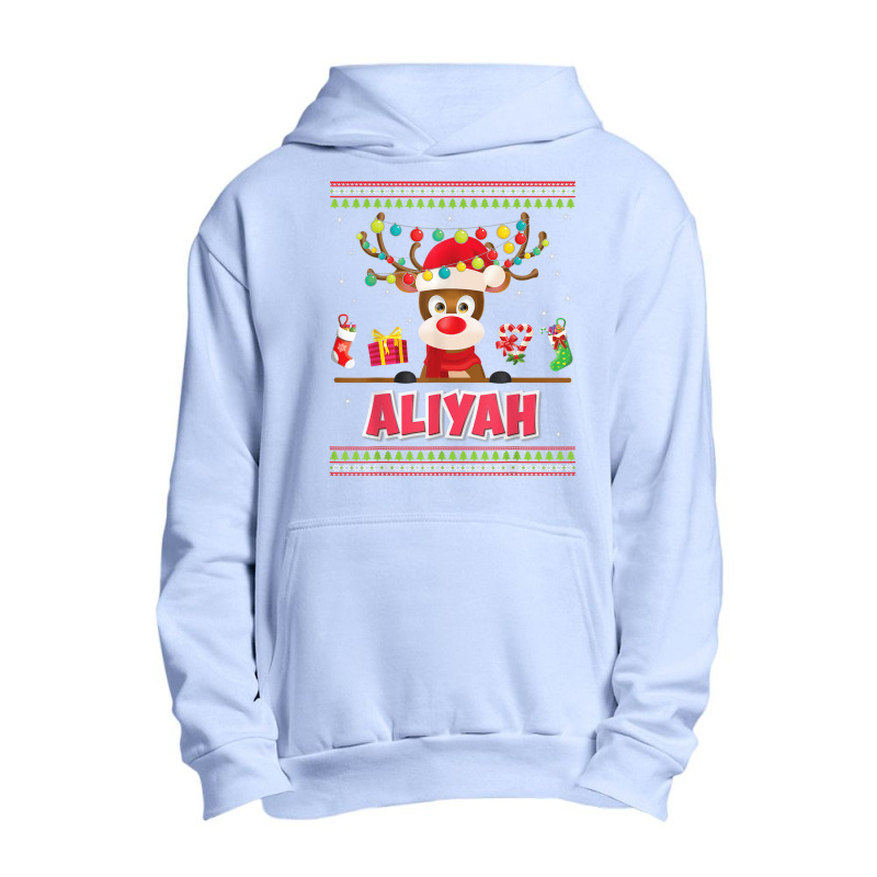 Reindeer Aliyah Merry Christmas Girl Santa Sweater Ugly Xmas T Shirt Urban Pullover Hoodie by cm-arts | Artistshot