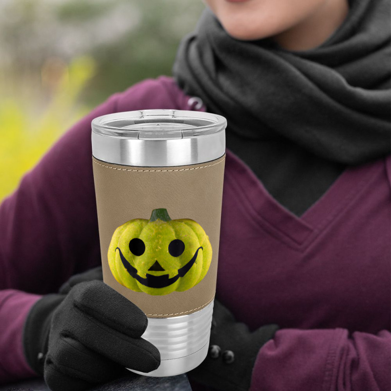 Cute Green Jack O Lantern Halloween Pumpkin Leatherette Tumbler | Artistshot