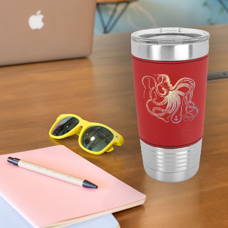 Octopus Cool Vintage Marine Biologist Ocean Sea Life 3 Leatherette Tumbler | Artistshot