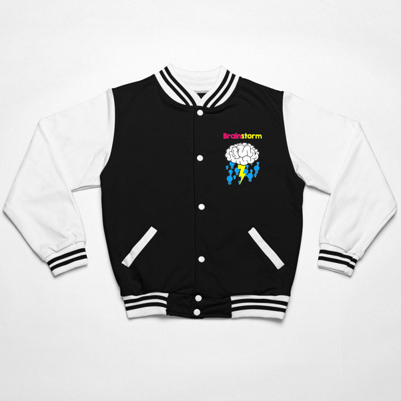 Funny Brainstorm Good Idea Lightbulb Thunder Bomber Jacket | Artistshot