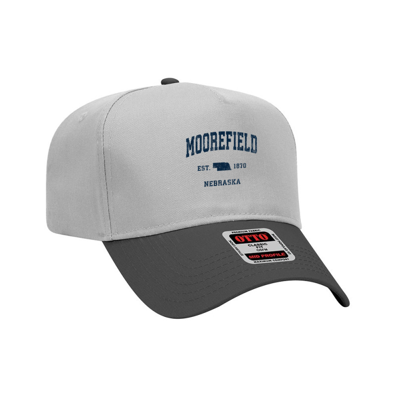 Moorefield Nebraska Ne Vintage Athletic Navy Sports Design T Shirt Adjustable Baseball Cap by cm-arts | Artistshot