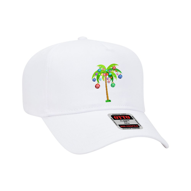 Christmas Lights Palm Tree Hawaii Beach Tropical Xmas Adjustable Baseball Cap by cm-arts | Artistshot