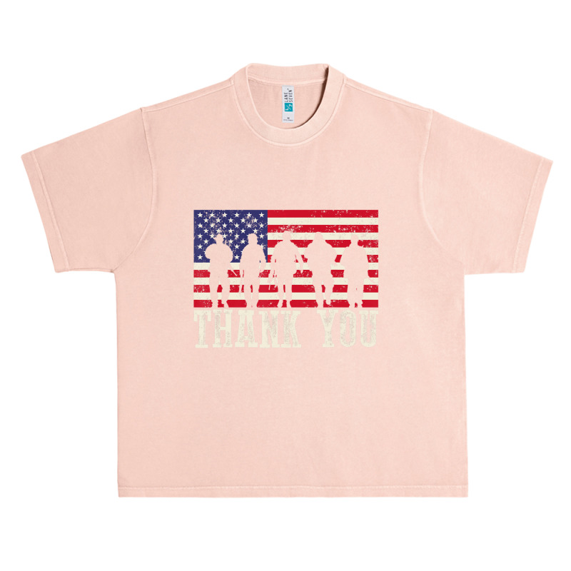 Patriotic American Flag Thank You Women Kid Girl Boy Urban Heavy T-shirt | Artistshot