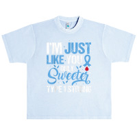 Type 1 Strong T1d Warrior Diabetes Awareness Blue Ribbon Urban Heavy T-shirt | Artistshot