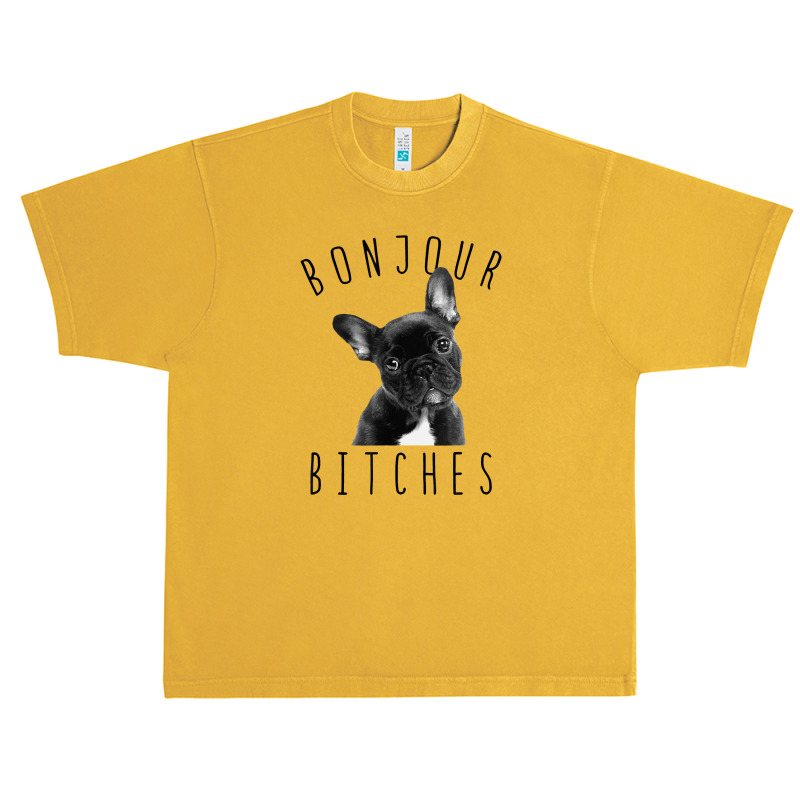 Bonjour Bitches Funny French Bulldog Dog Lover Gift Urban Heavy T-shirt | Artistshot