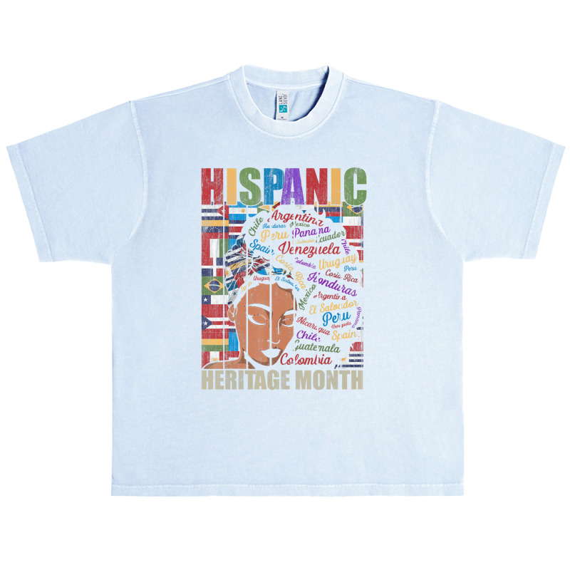 Latina Woman Art Hispanic Heritage Month Latin Country Flags Urban Heavy T-shirt by cm-arts | Artistshot