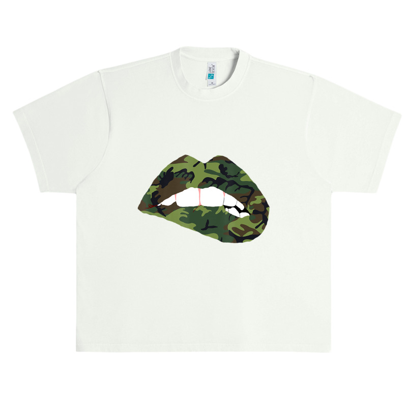 Camouflage Lips Mouth Military Kiss Me Biting Camo Kissing Urban Heavy T-shirt | Artistshot