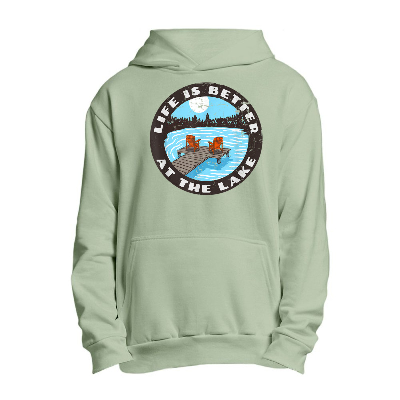 Life Is Better At The Lake   Relaxing Dock Adirondack Chair T Shirt Urban Pullover Hoodie | Artistshot