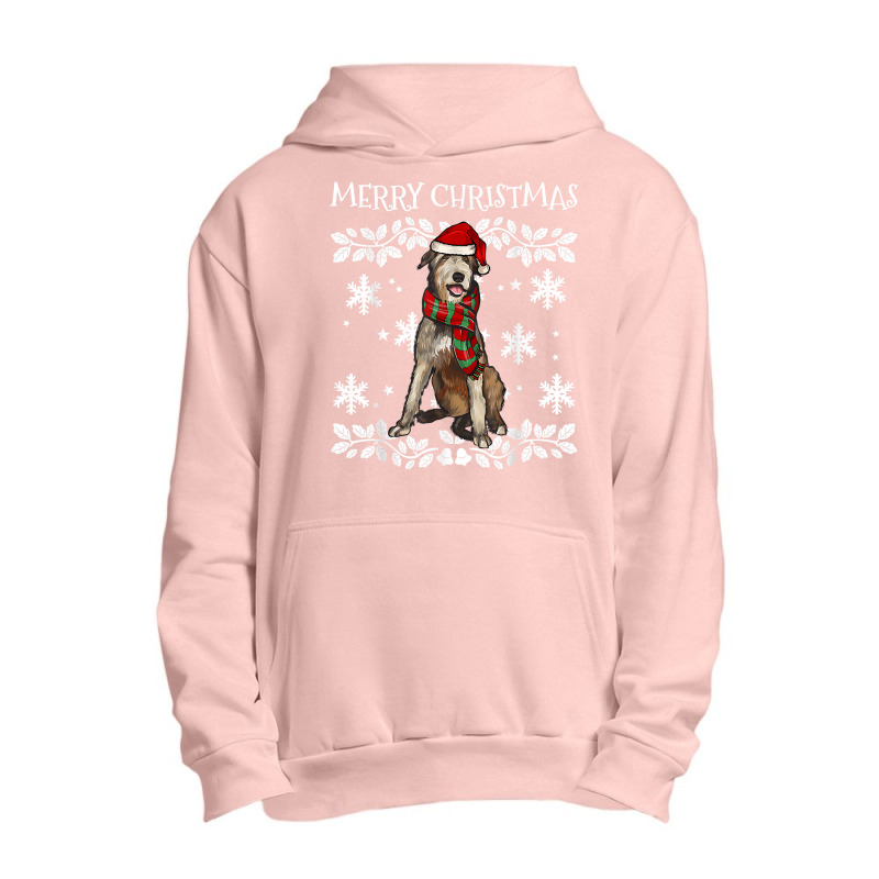 Merry Christmas Ornament Irish Wolfhound Xmas Santa T Shirt Urban Pullover Hoodie | Artistshot