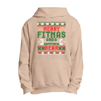 Merry Fitmas And A Happy New Rear Christmas Fitness Workout Long Sleev Urban Pullover Hoodie | Artistshot