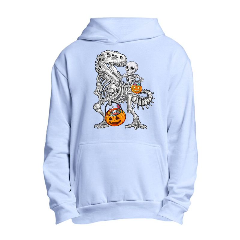 Skeleton Dinosaur T Rex Boys Halloween Mummy Funny Pumpkin Urban Pullover Hoodie | Artistshot