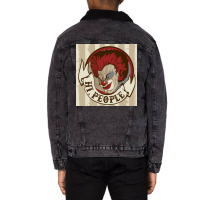 Clown Say Hi People Unisex Sherpa-lined Denim Jacket | Artistshot