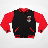 Skull T  Shirt Big Carved Red And White Skeleton Skull Head T  Shirt Bomber Jacket | Artistshot