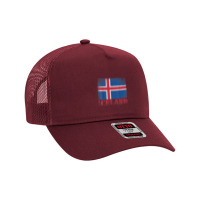 Icelandic Iceland Flag Shirt Vintage Country Distressed Gift T Shirt Mesh Back Trucker Hat | Artistshot