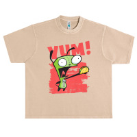 Invader Zim Gir Screaming Yum! Taco Portrait Urban Heavy T-shirt | Artistshot