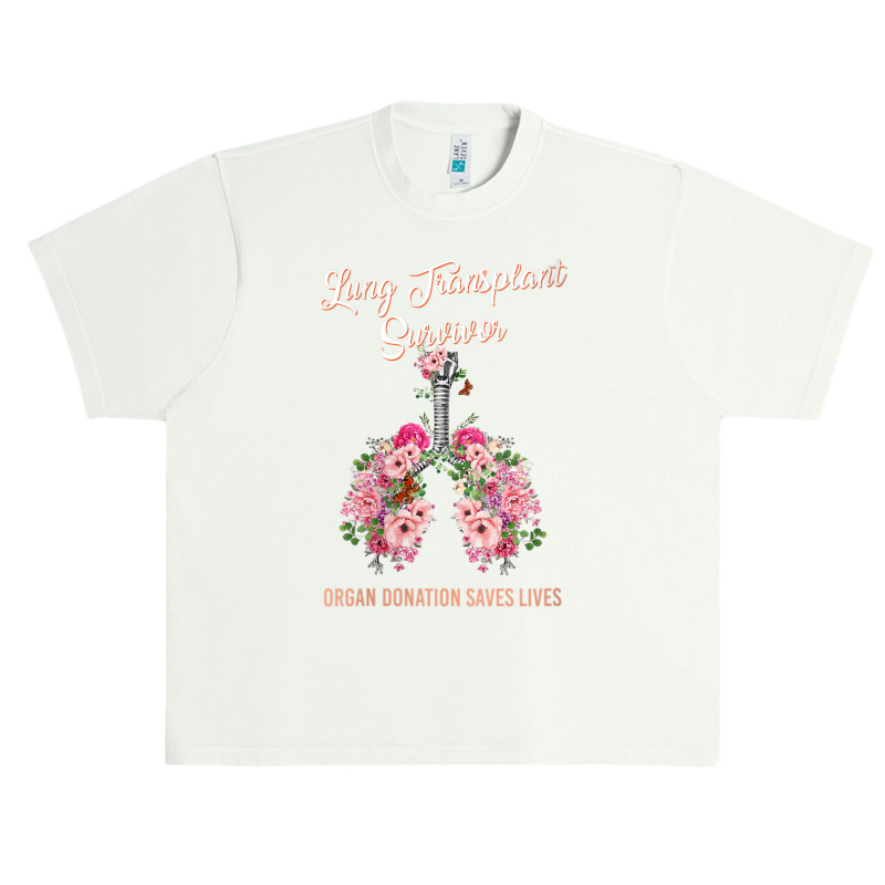 Womens Lung Transplant Survivor Organ Donation Saves Lives Floral V Ne Urban Heavy T-shirt by cm-arts | Artistshot