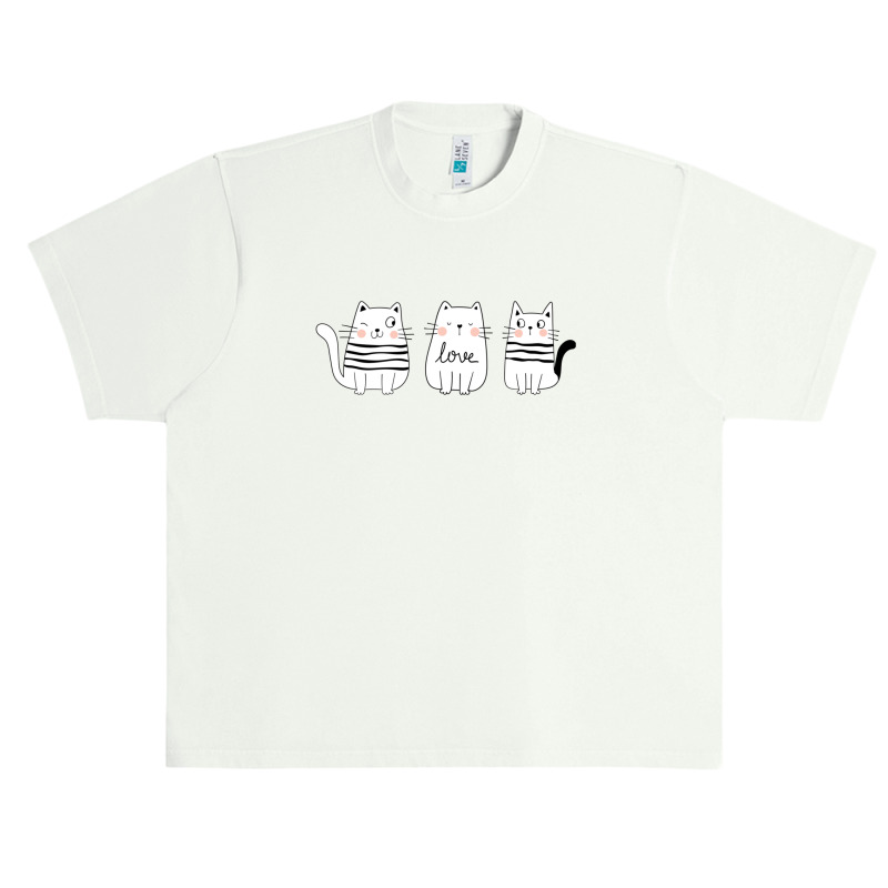 Three Cat Love Cute Cat Gift Urban Heavy T-shirt | Artistshot