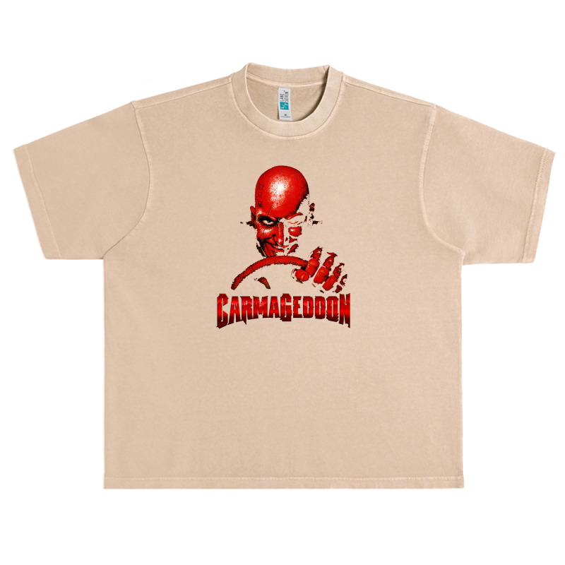 Carmageddon Retro Race Game Fan Print With Text Urban Heavy T-shirt by RodneyAbernathy | Artistshot