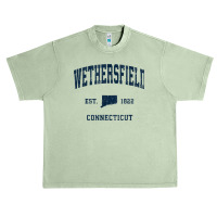 Wethersfield Connecticut Ct Vintage Athletic Navy Sports Des T Shirt Urban Heavy T-shirt | Artistshot