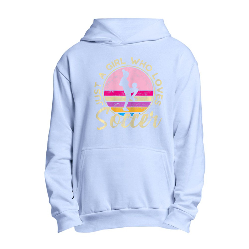 Just A Girl Who Loves Soccer Women Retro Vintage Soccer Urban Pullover Hoodie by cm-arts | Artistshot