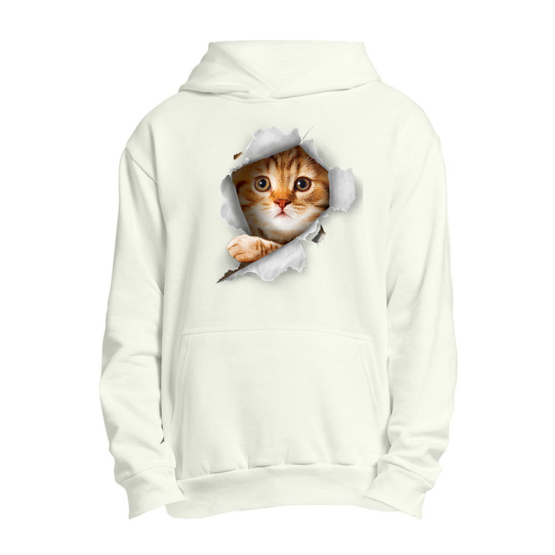 Ca, Orange Cat T Cat Torn Cloth Kitten Urban Pullover Hoodie | Artistshot