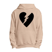 Black Broken Flash Heart Urban Pullover Hoodie | Artistshot